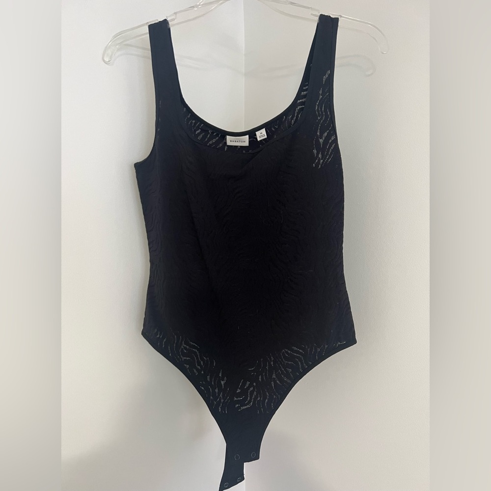 Aritzia Black Printed Bodysuit - Never Worn